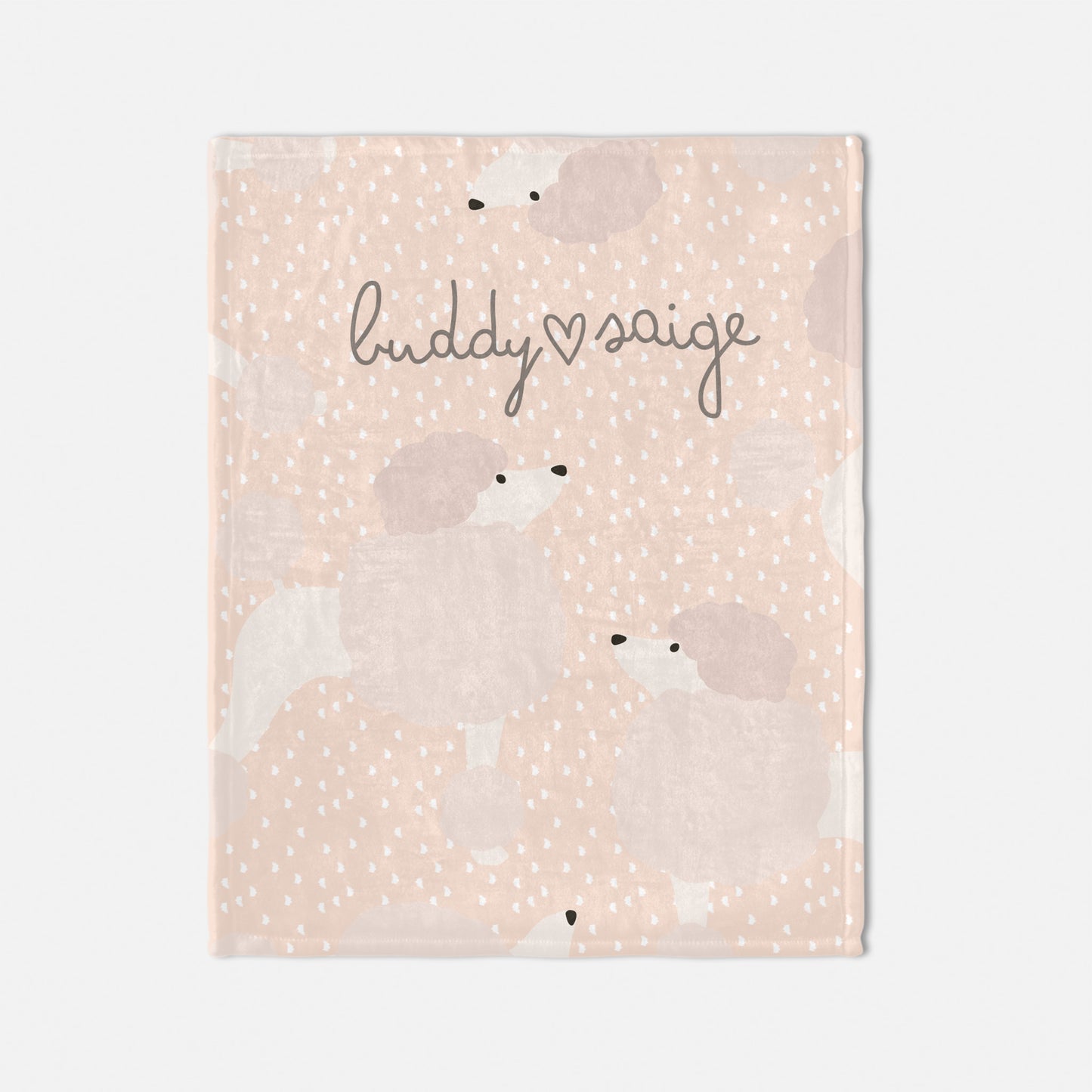 Poodle Dog Lion Cut Personalized Baby Blanket