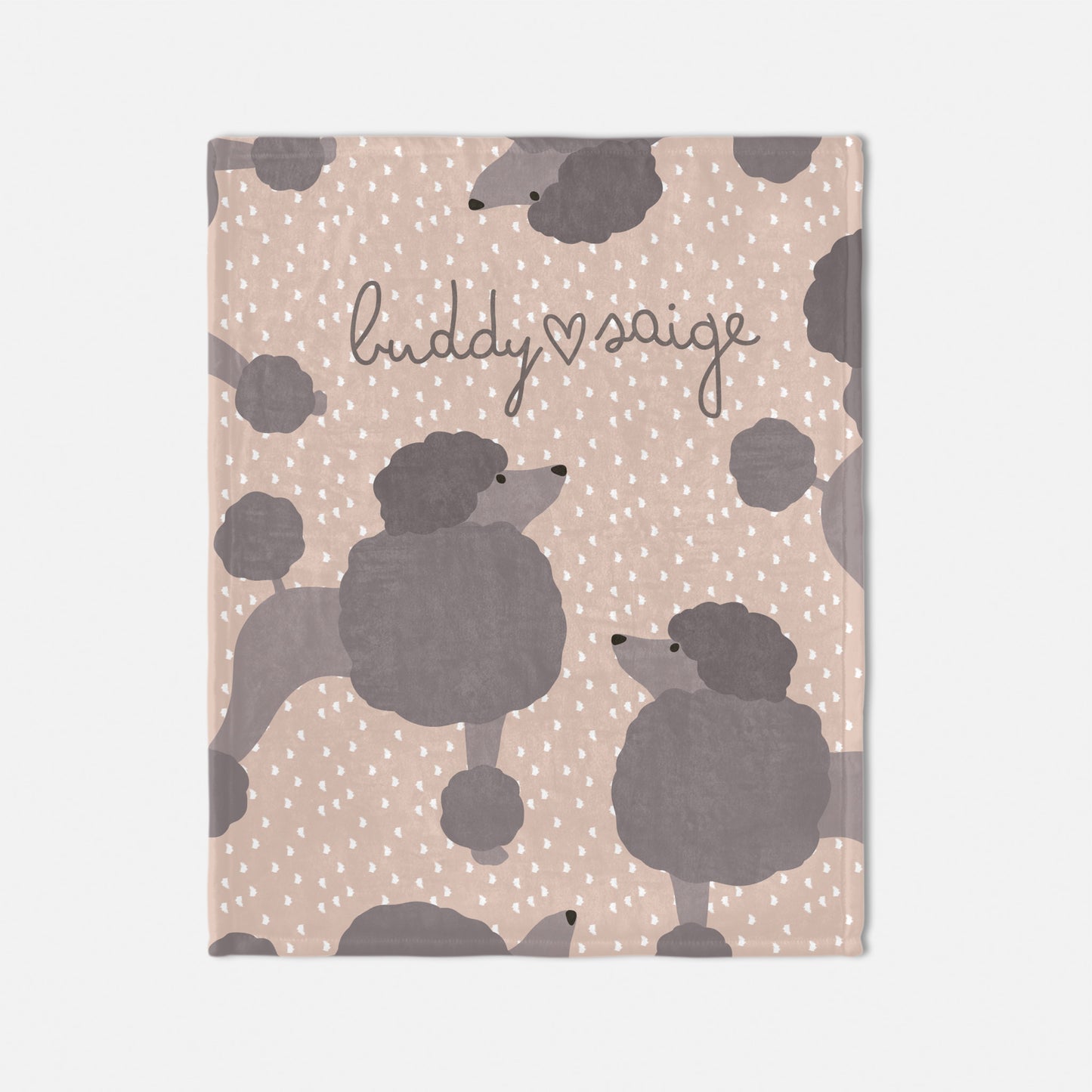 Poodle Dog Lion Cut Personalized Baby Blanket