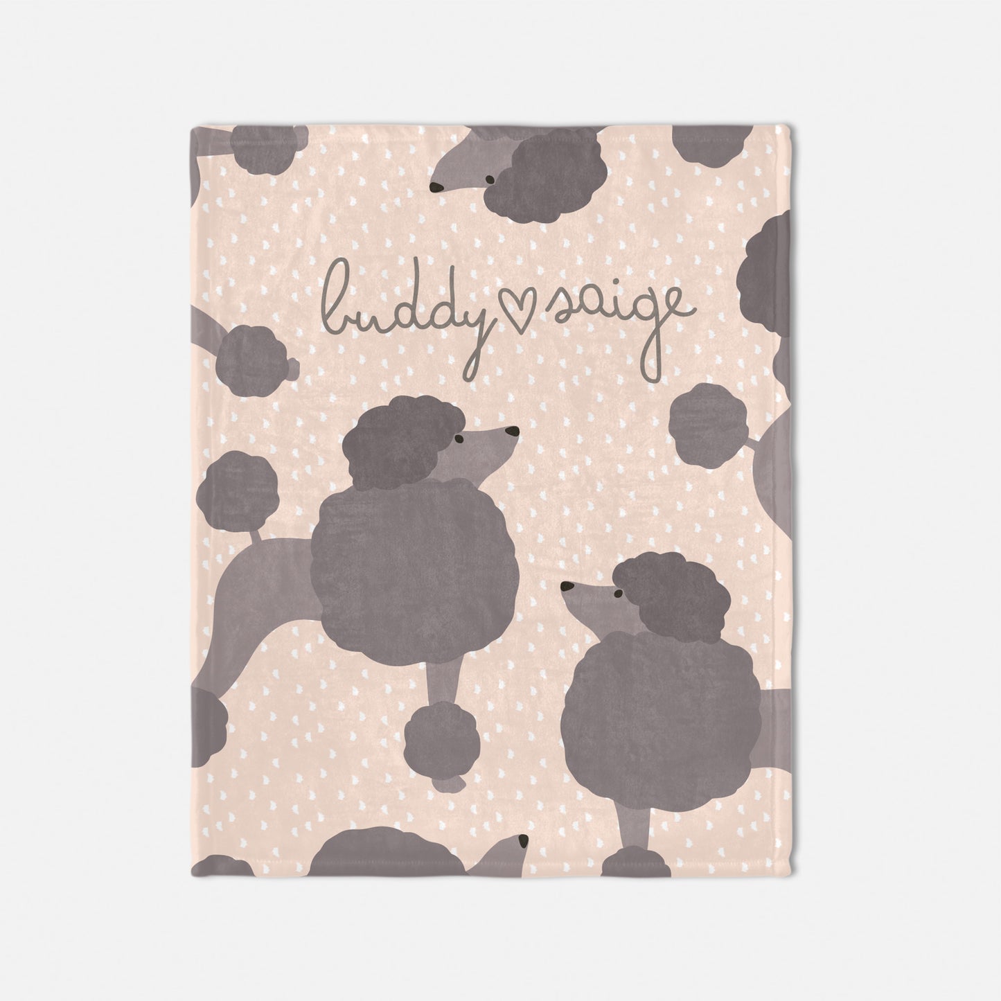 Poodle Dog Lion Cut Personalized Baby Blanket