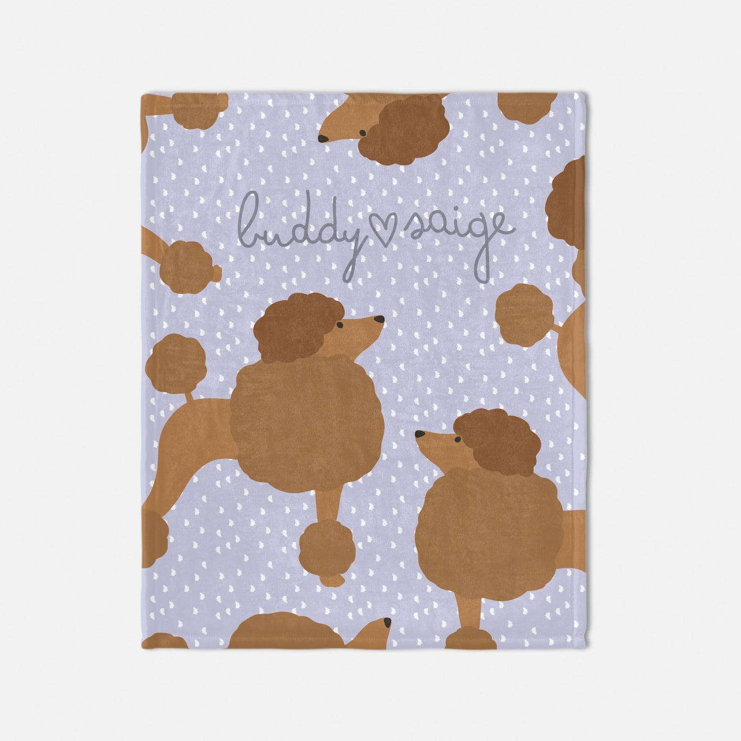 Poodle Dog Lion Cut Personalized Baby Blanket