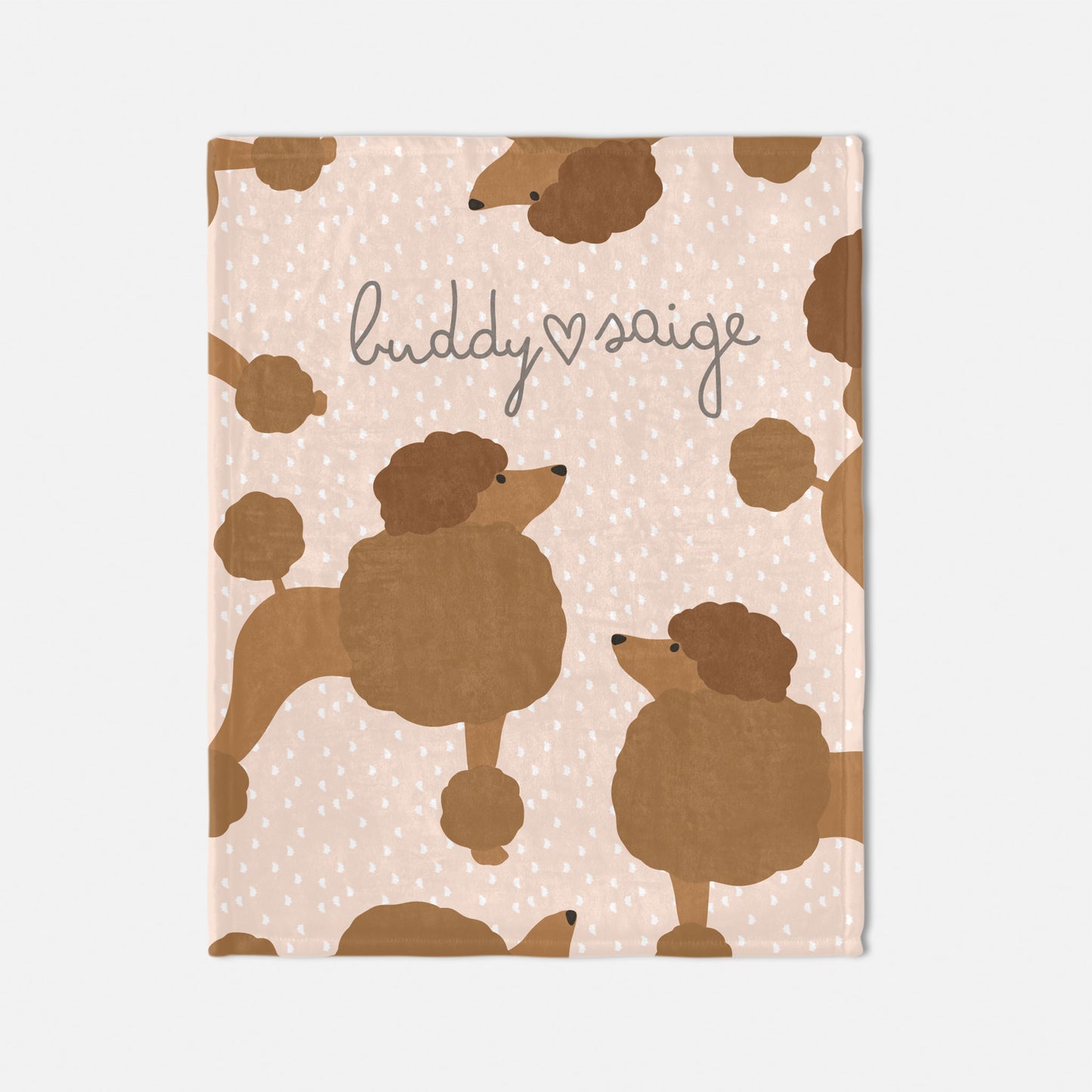 Poodle Dog Lion Cut Personalized Baby Blanket