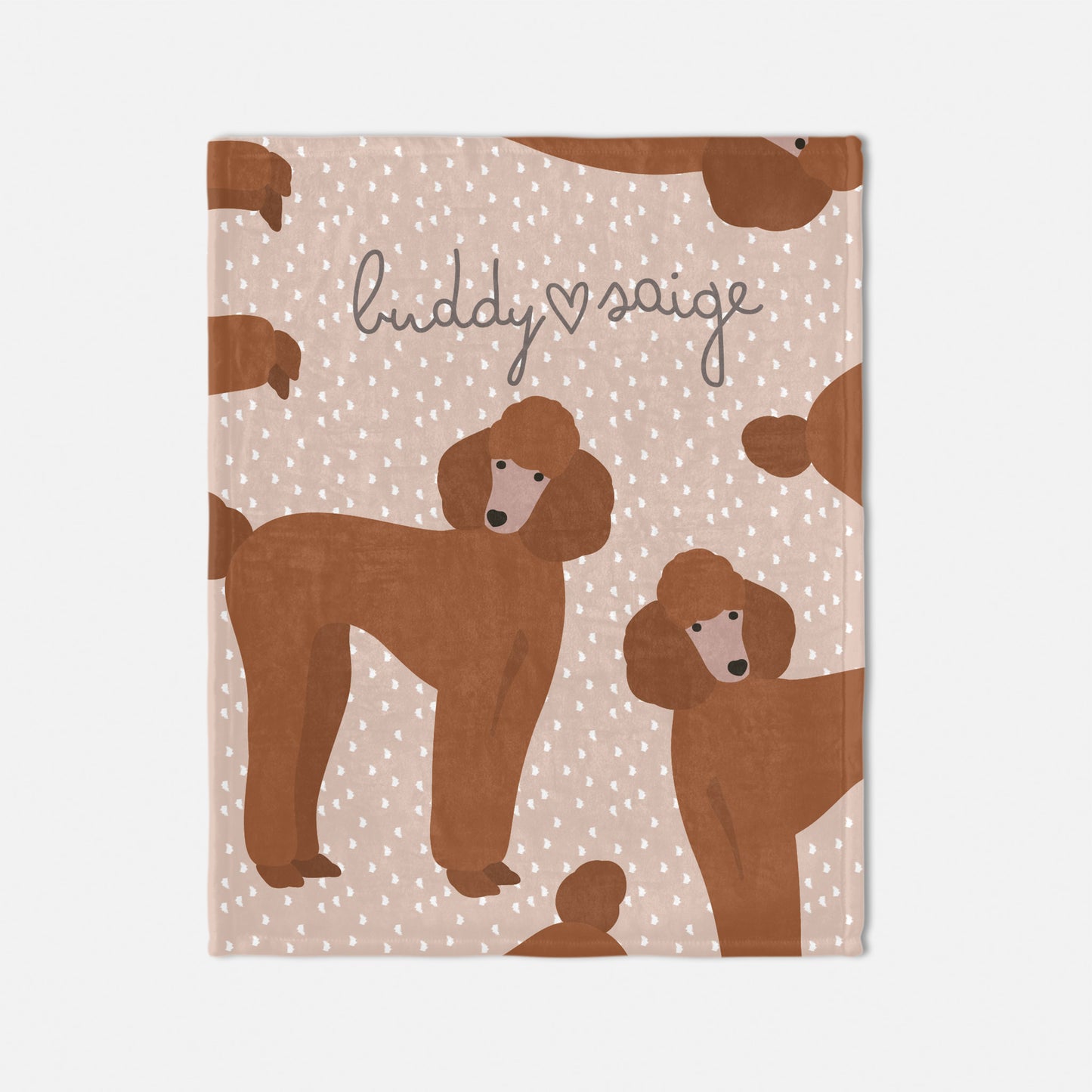 Poodle Dog Personalized Baby Blanket