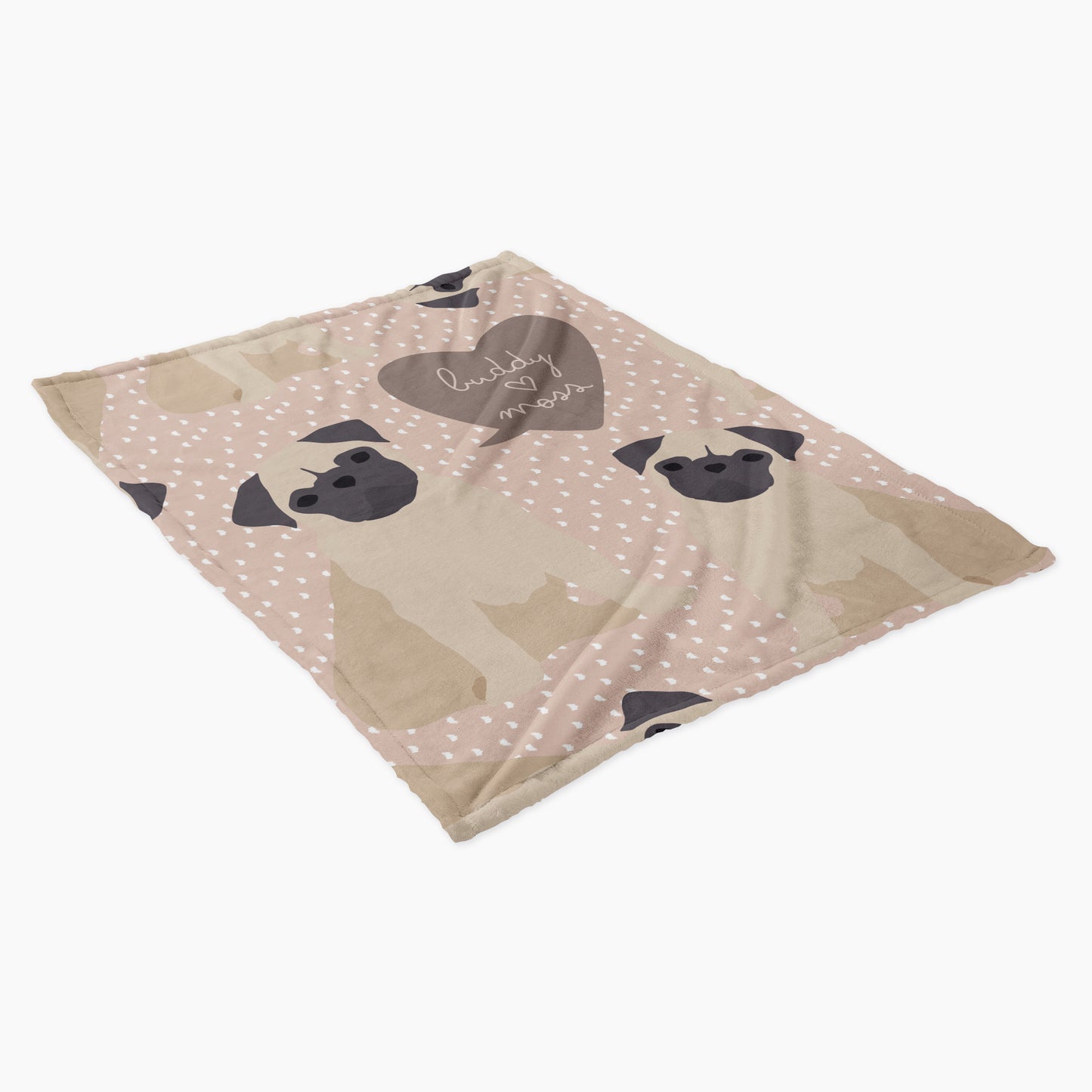 Pug Dog Personalized Baby Blanket