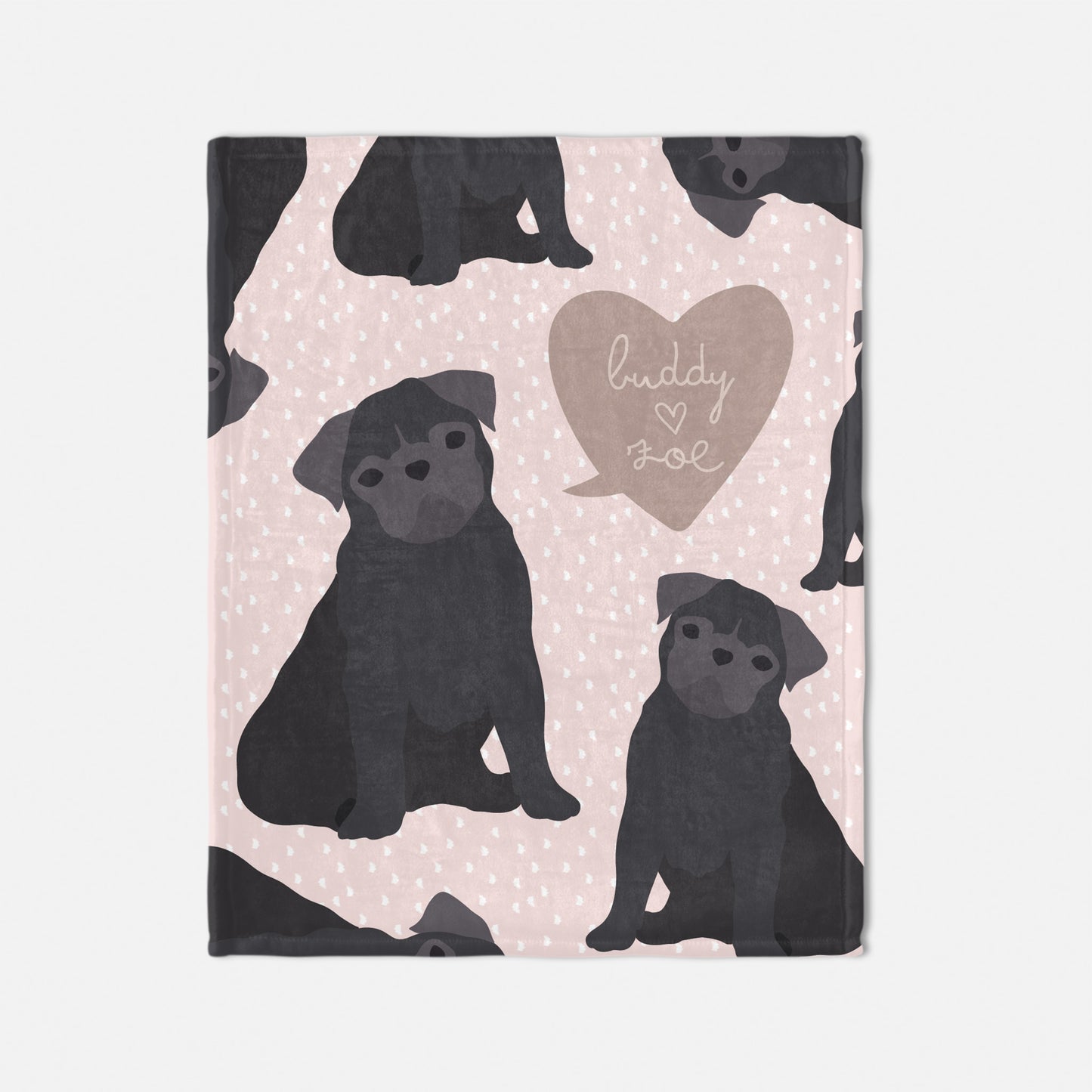 Pug Dog Personalized Baby Blanket