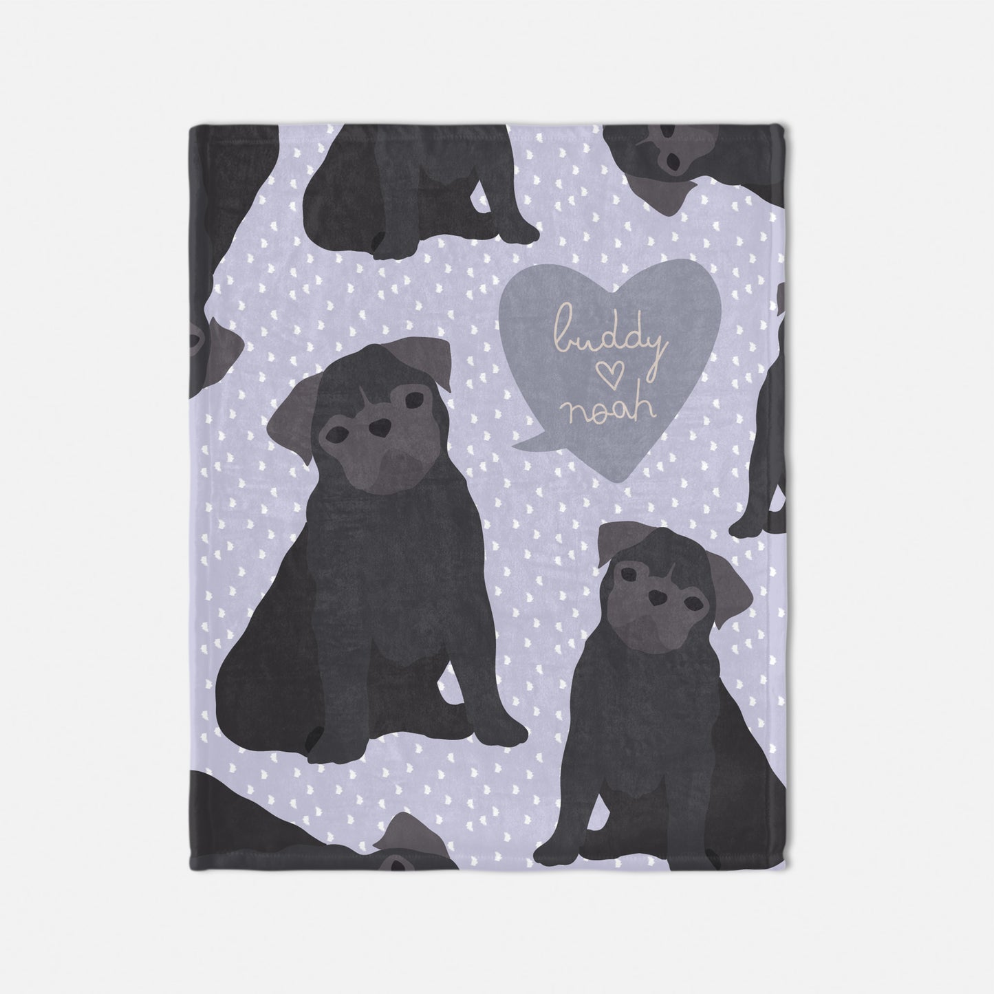 Pug Dog Personalized Baby Blanket