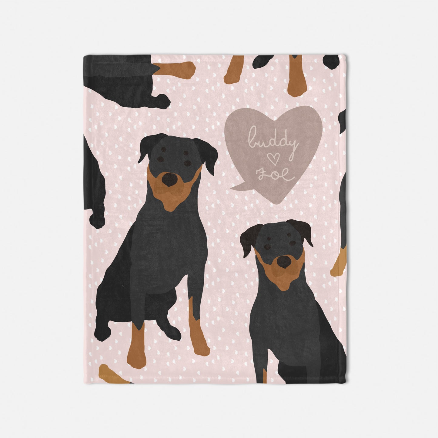 Rottweiler Dog Personalized Baby Blanket