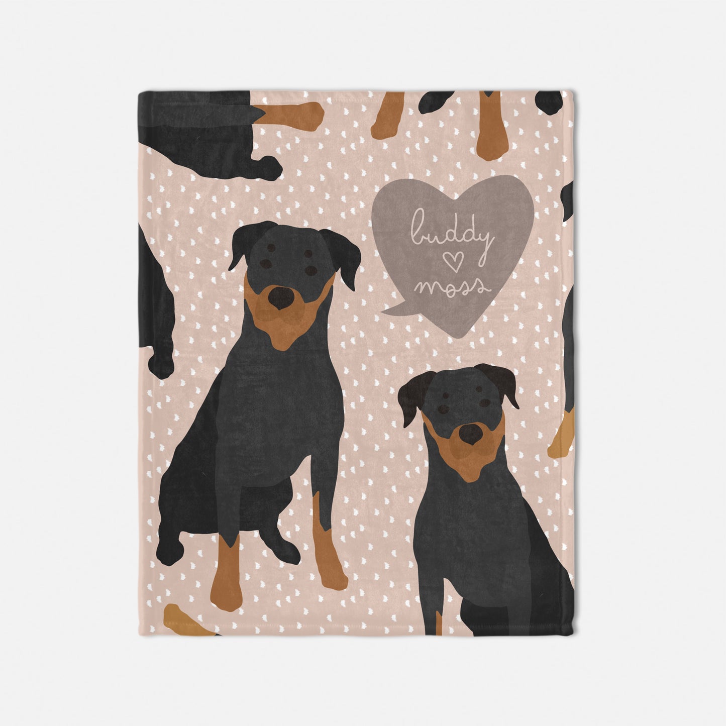 Rottweiler Dog Personalized Baby Blanket