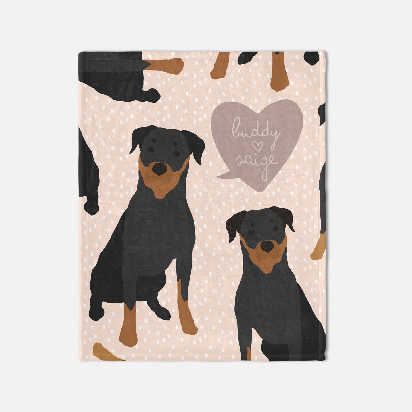 Rottweiler Dog Personalized Baby Blanket
