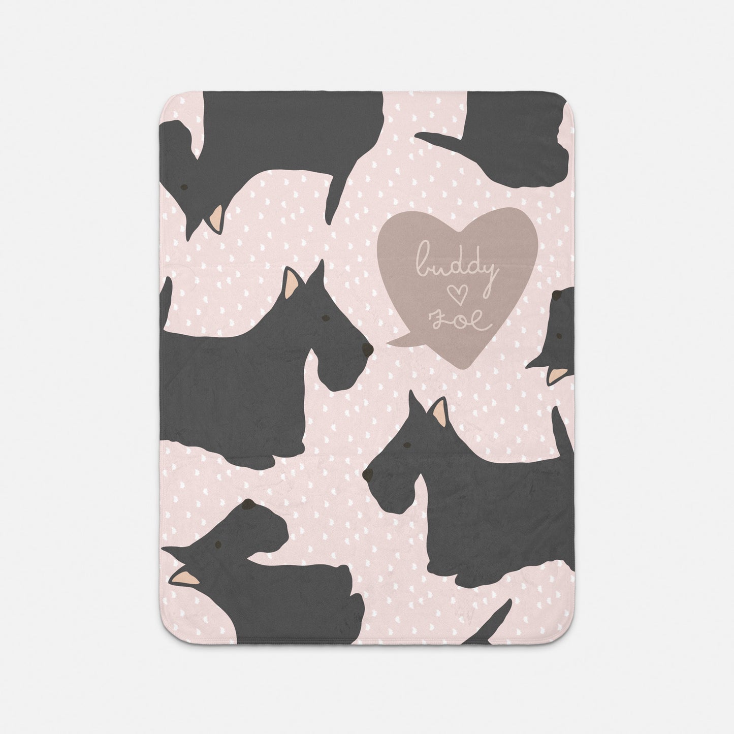 Scottish Terrier Dog Personalized Sherpa Baby Blanket