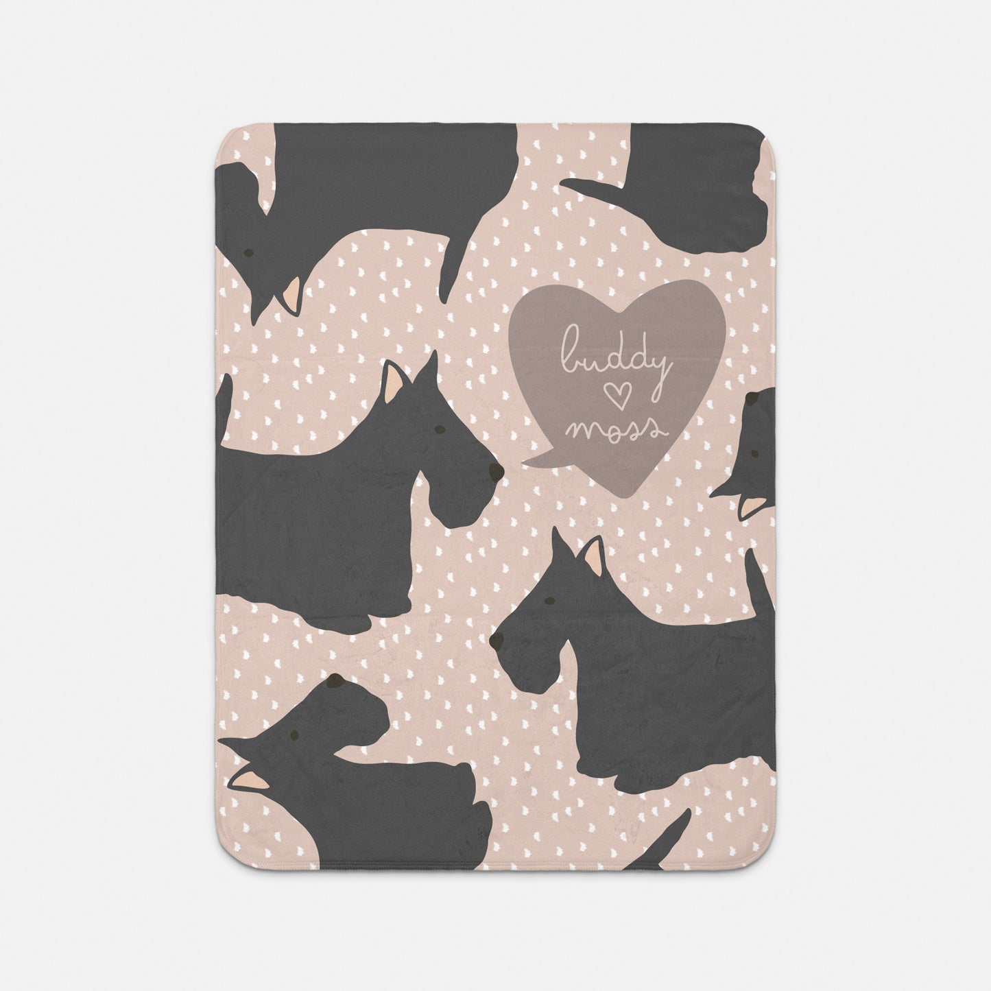 Scottish Terrier Dog Personalized Sherpa Baby Blanket