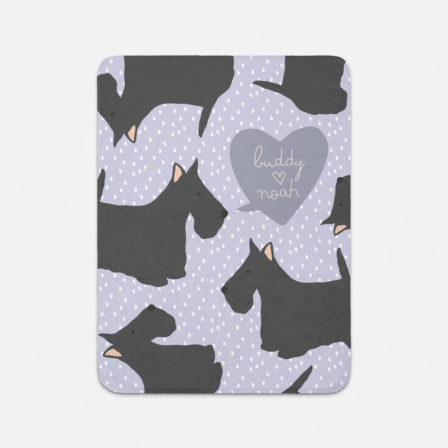 Scottish Terrier Dog Personalized Sherpa Baby Blanket