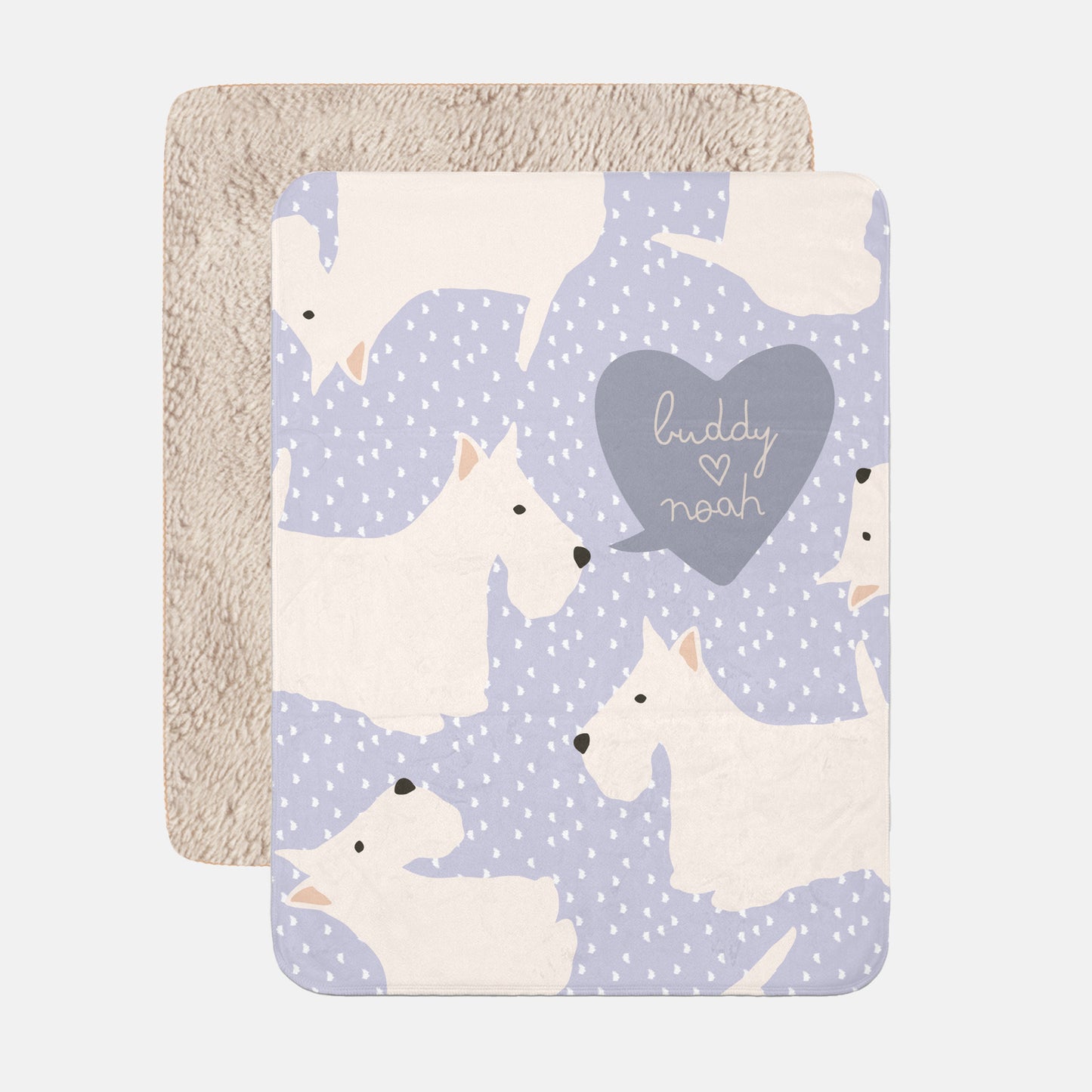 Scottish Terrier Dog Personalized Sherpa Baby Blanket