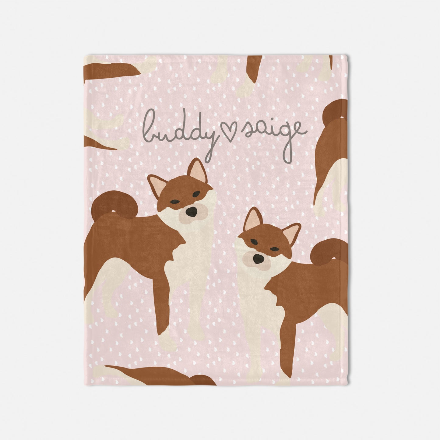 Shiba Inu Dog Personalised Baby Blanket
