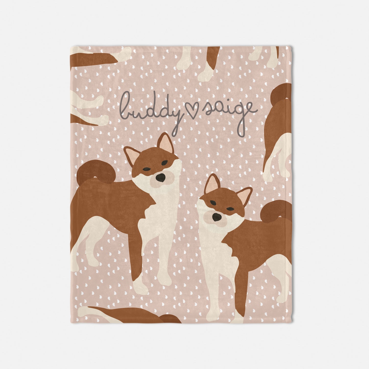 Shiba Inu Dog Personalised Baby Blanket