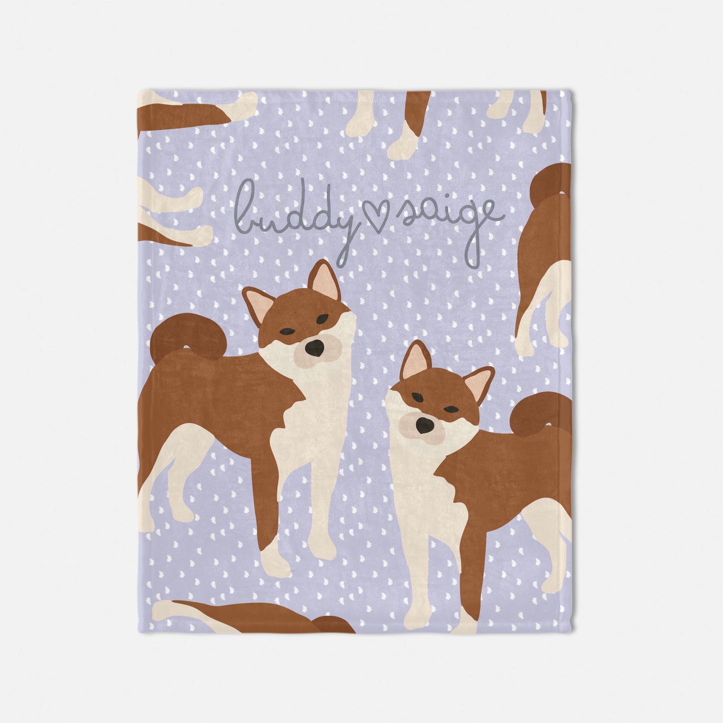 Shiba Inu Dog Personalised Baby Blanket