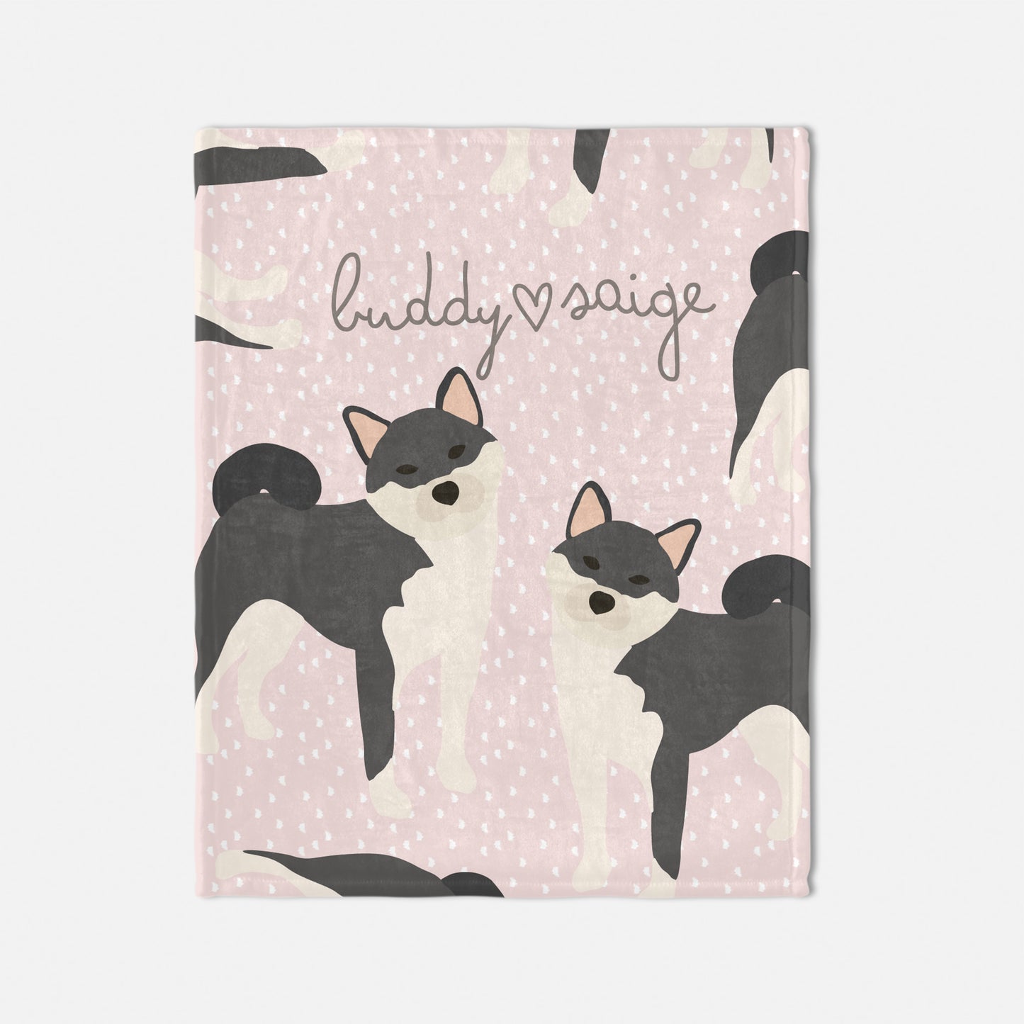 Shiba Inu Dog Personalised Baby Blanket