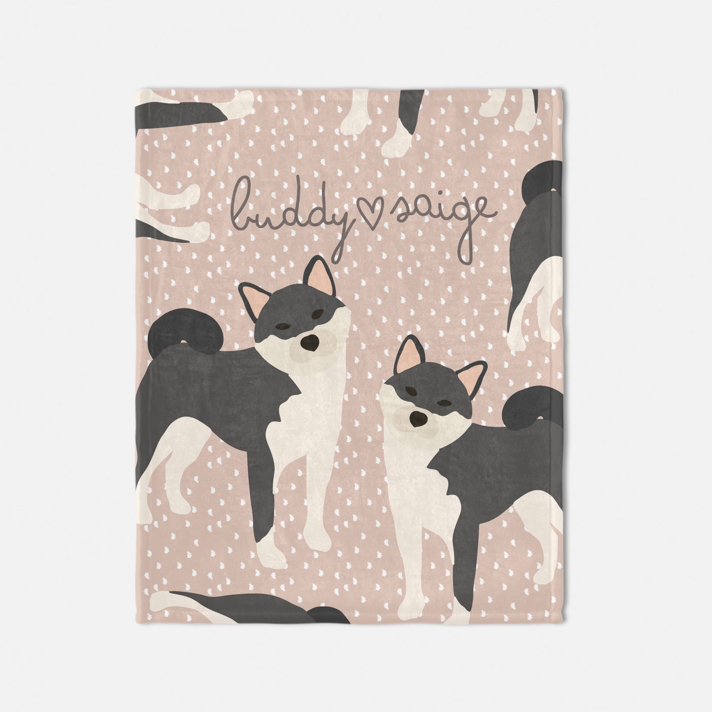 Shiba Inu Dog Personalised Baby Blanket