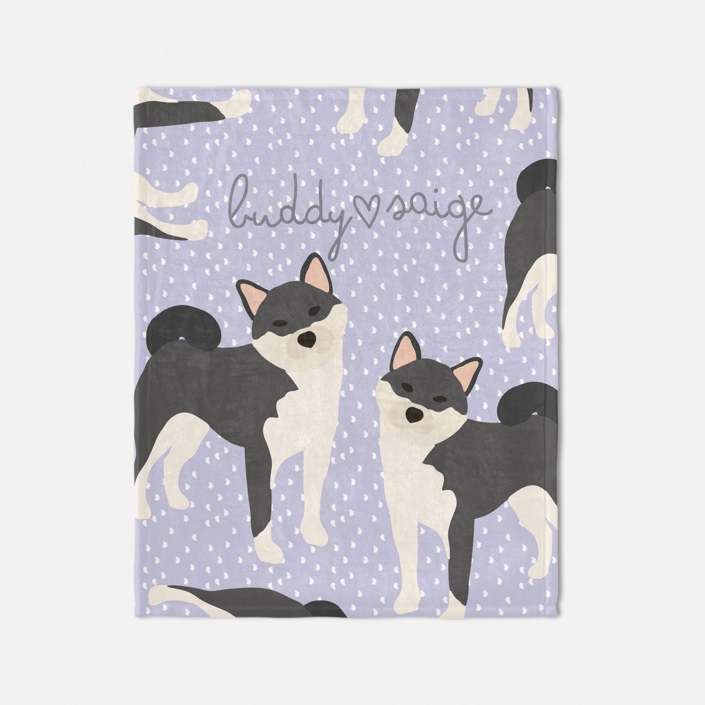 Shiba Inu Dog Personalised Baby Blanket