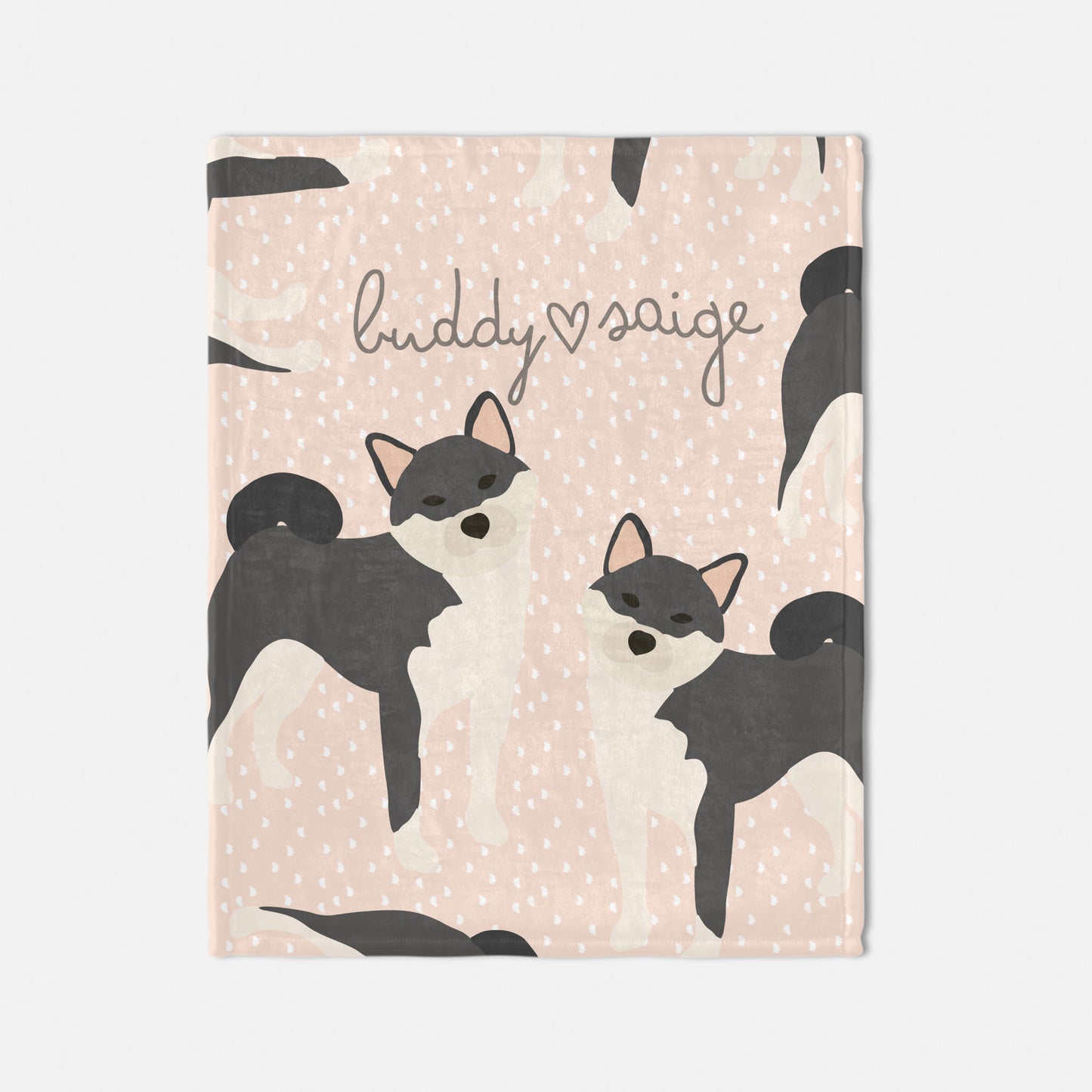 Shiba Inu Dog Personalised Baby Blanket