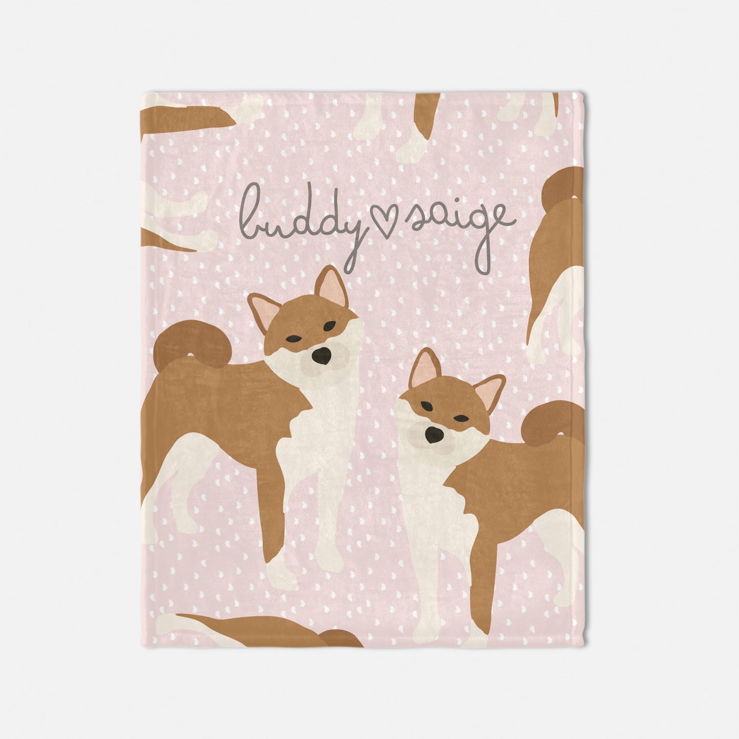 Shiba Inu Dog Personalised Baby Blanket