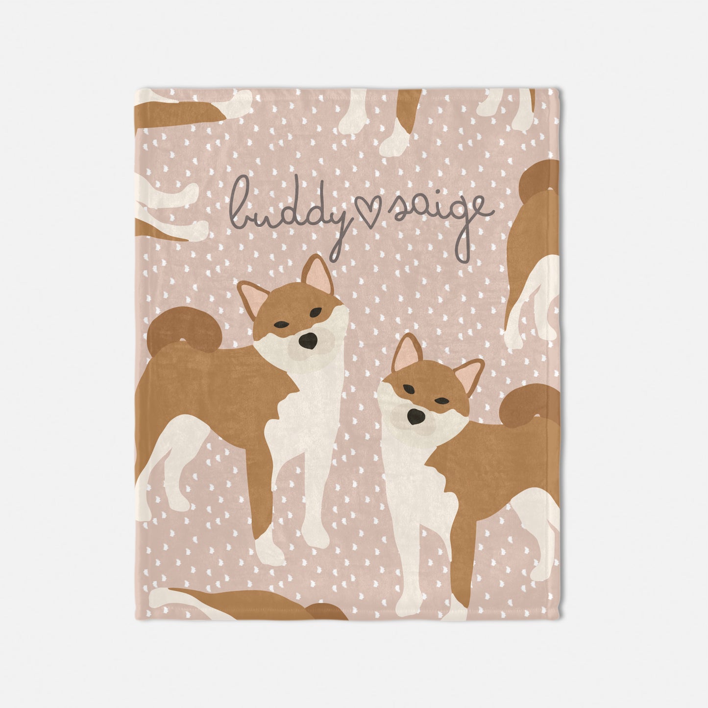 Shiba Inu Dog Personalised Baby Blanket