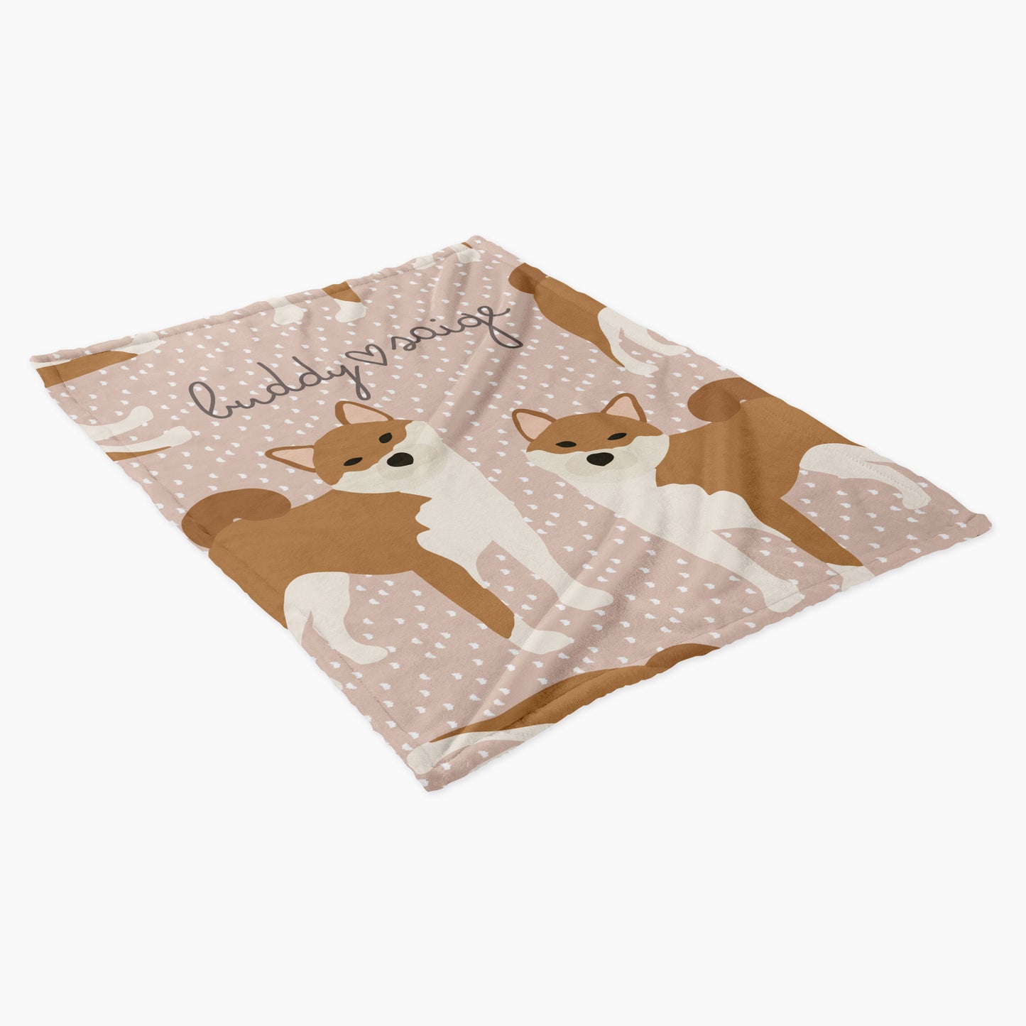 Shiba Inu Dog Personalised Baby Blanket