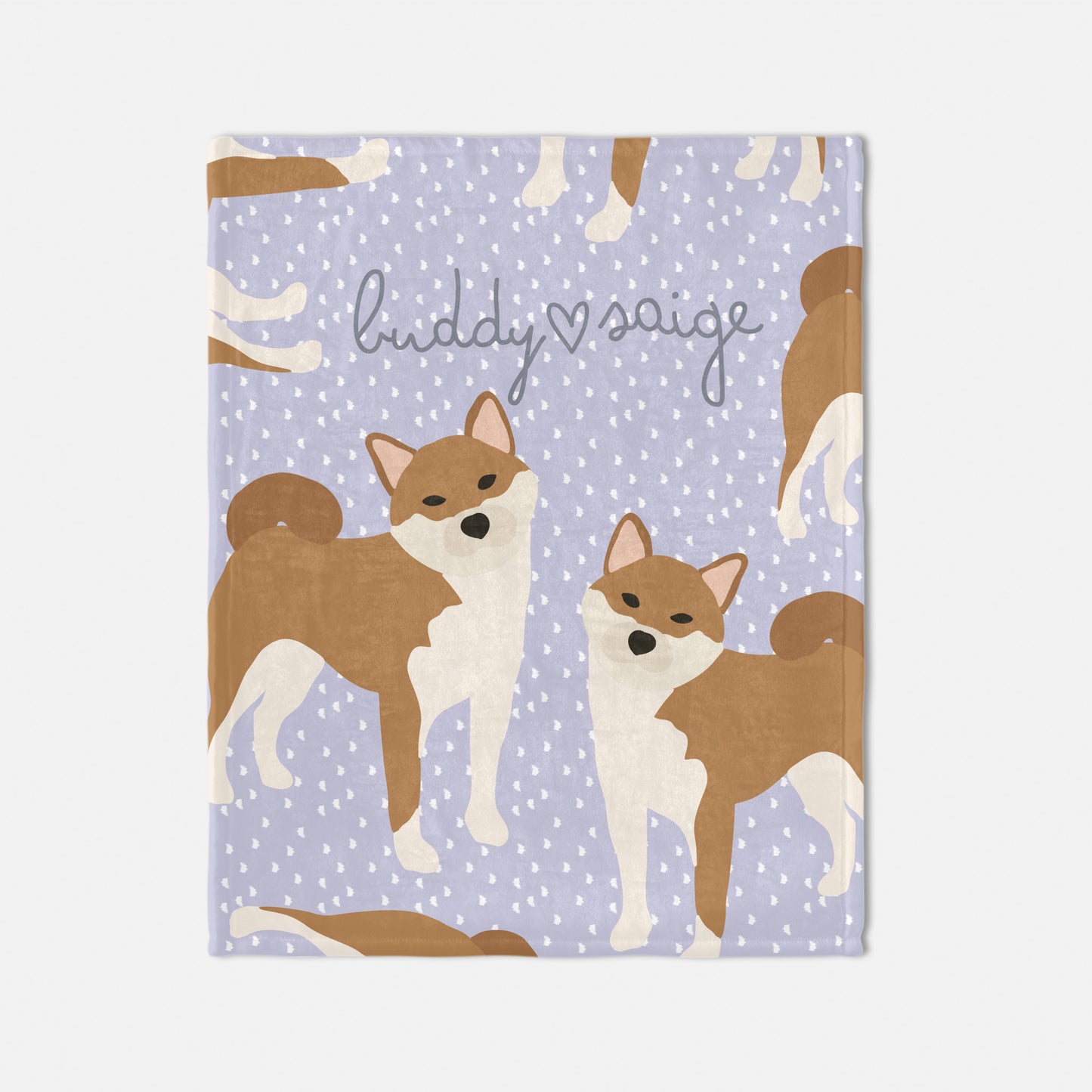 Shiba Inu Dog Personalised Baby Blanket
