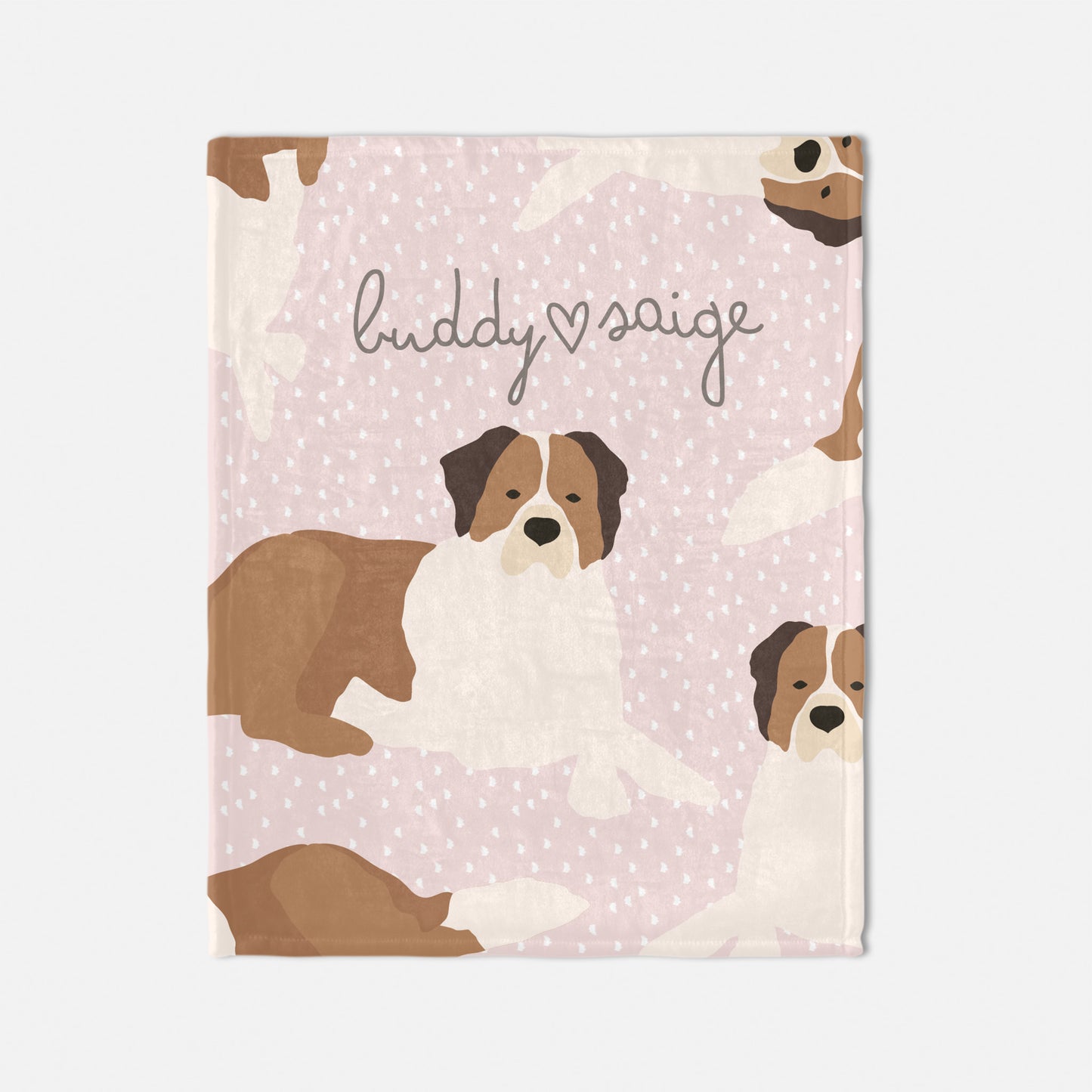 St Bernard Dog Personalized Baby Blanket