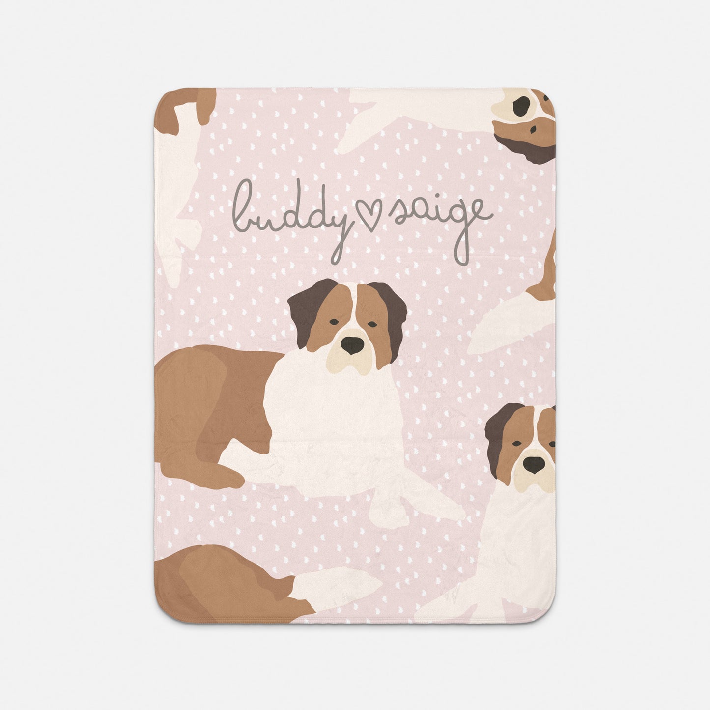 St Bernard Dog Personalized Sherpa Baby Blanket