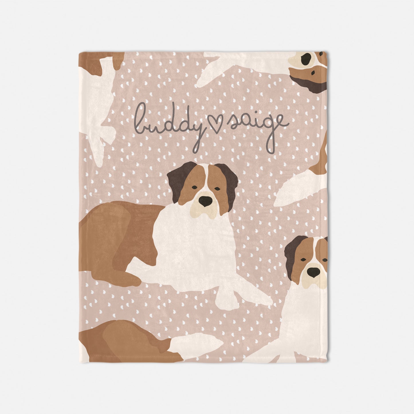 St Bernard Dog Personalized Baby Blanket