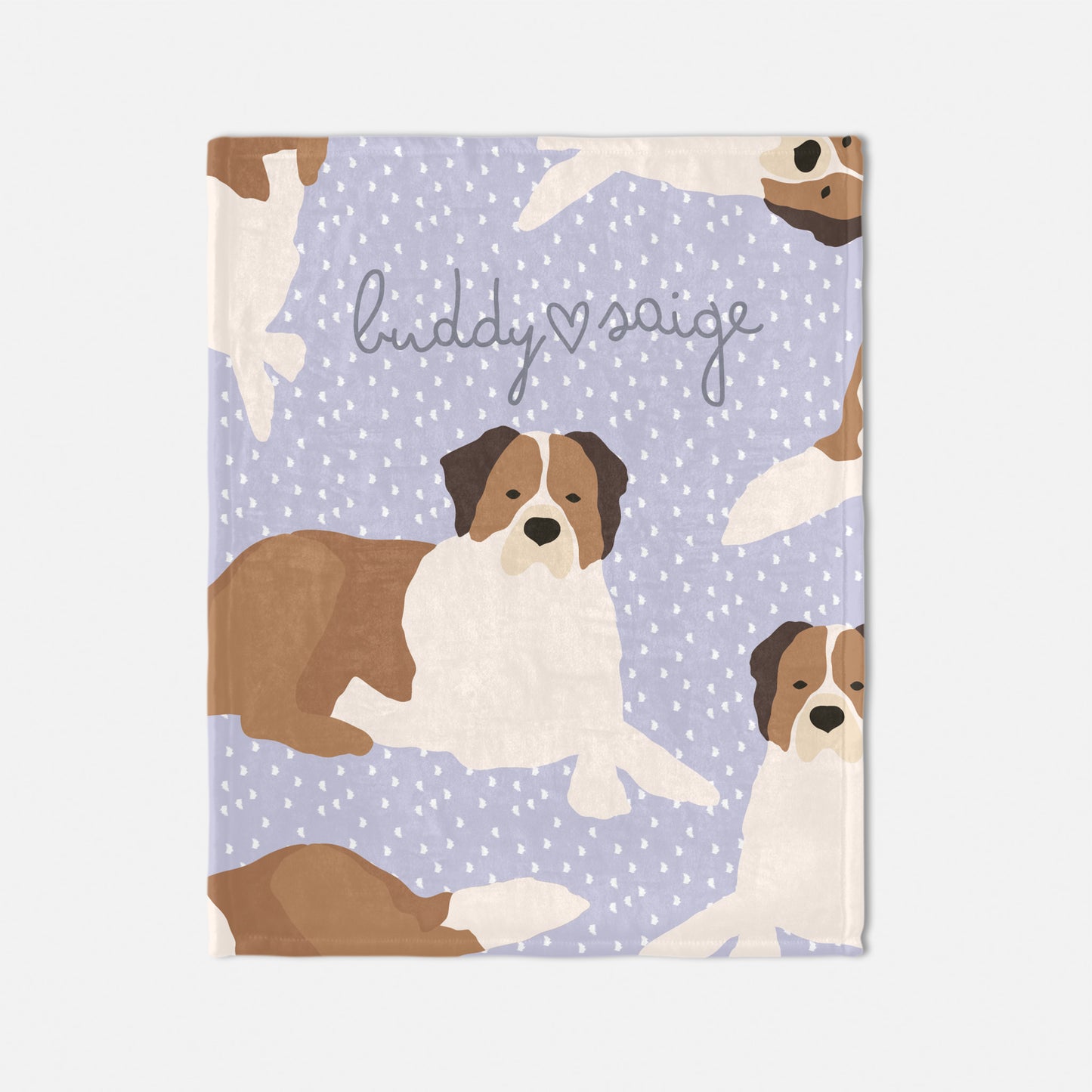 St Bernard Dog Personalized Baby Blanket