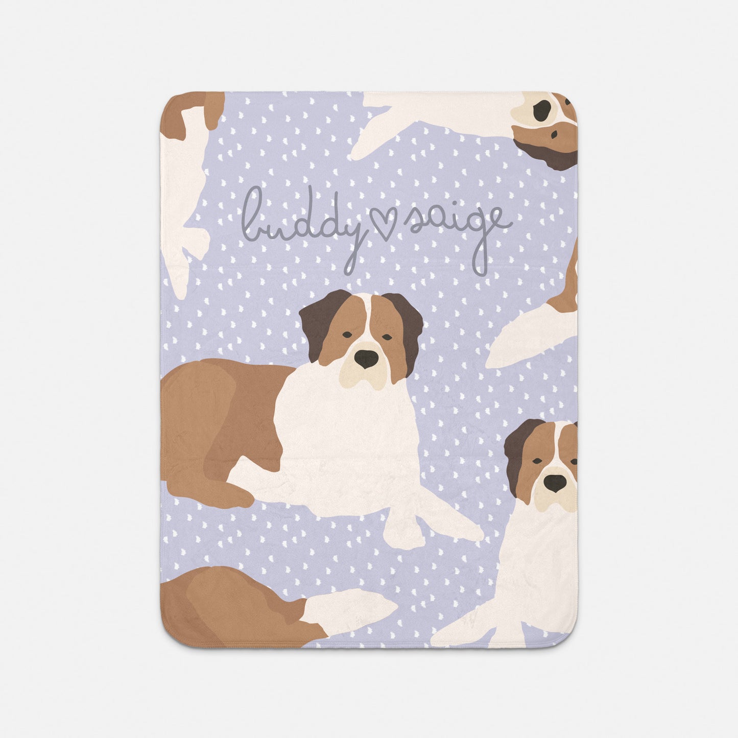 St Bernard Dog Personalized Sherpa Baby Blanket
