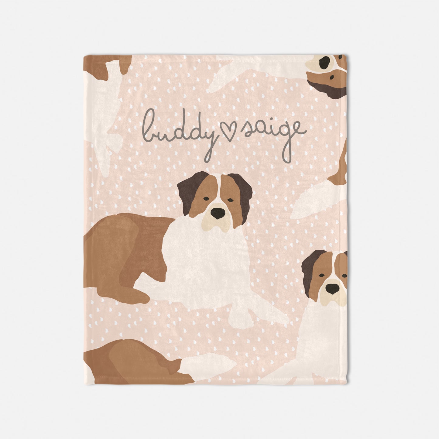 St Bernard Dog Personalized Baby Blanket