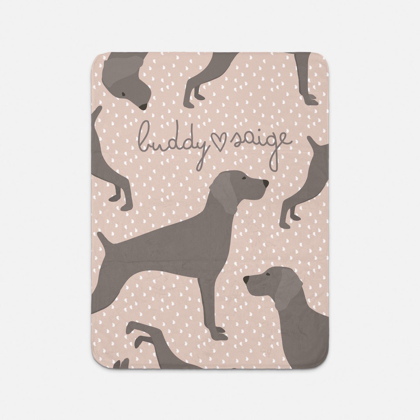 Weimaraner Dog Personalized Sherpa Baby Blanket