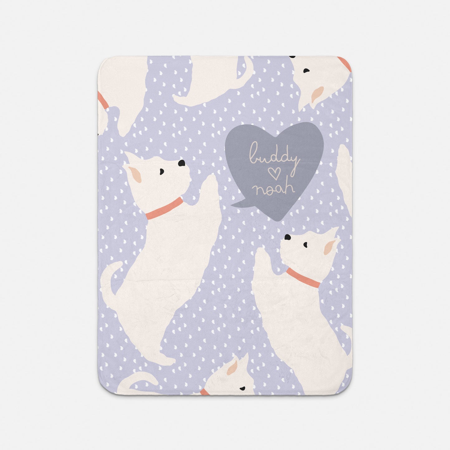 West Highland Terrier Dog Personalized Sherpa Baby Blanket
