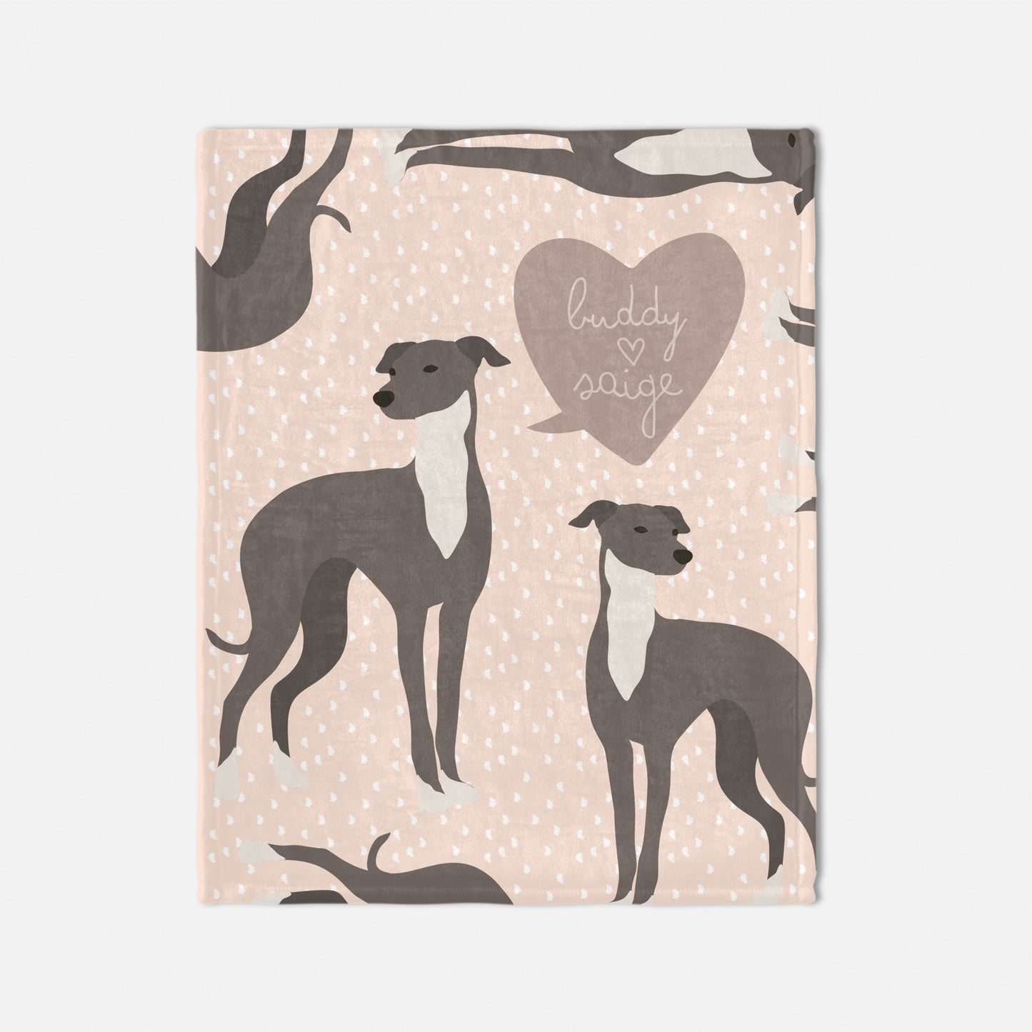Whippet Dog Personalized Baby Blanket