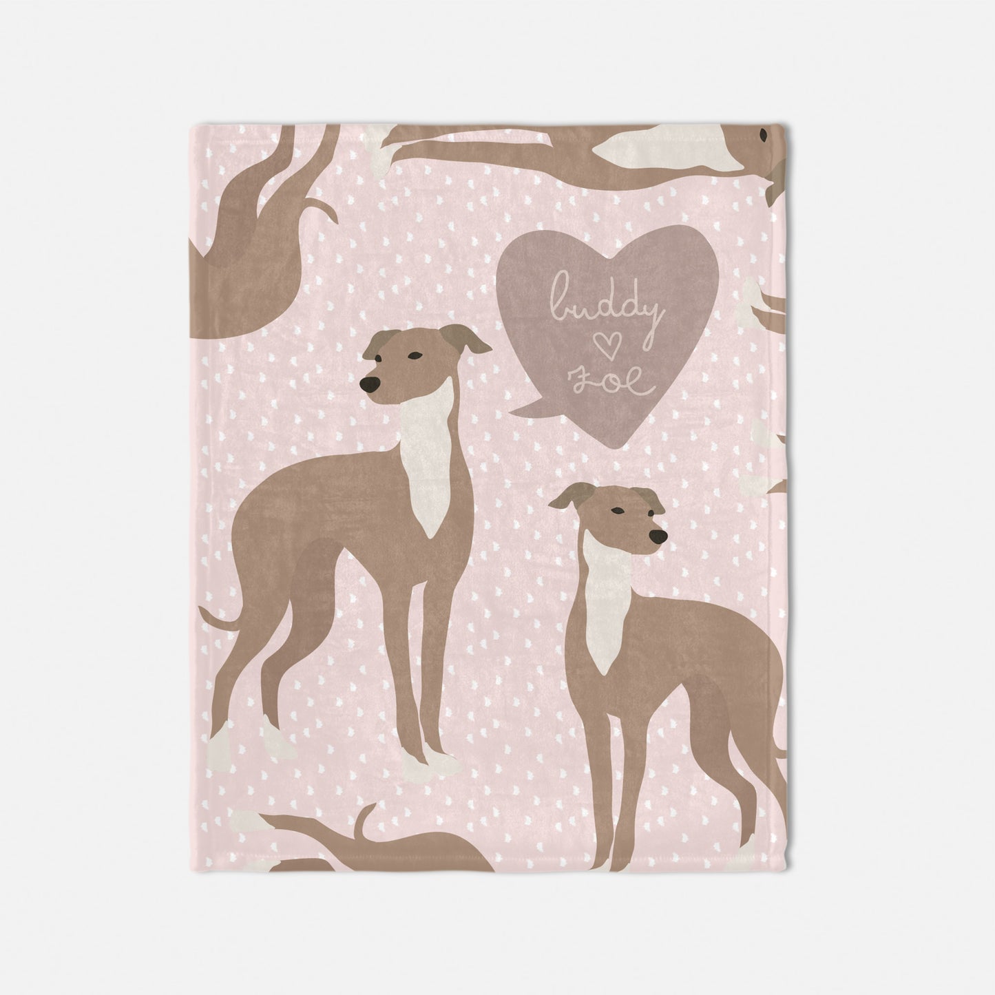 Whippet Dog Personalized Baby Blanket