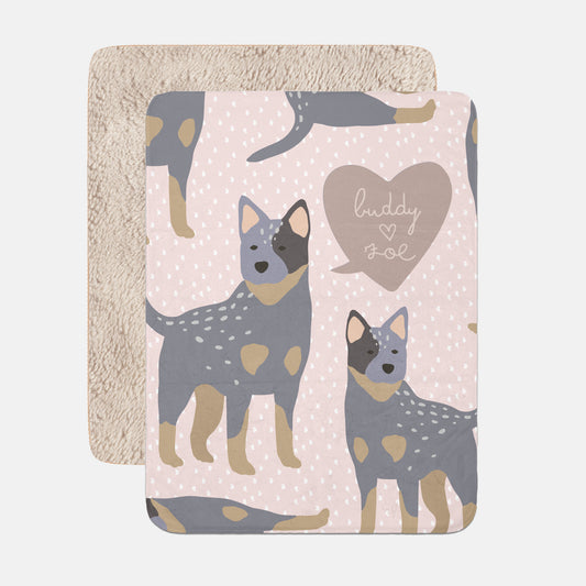 Australian Cattle Dog Personalized Sherpa Baby Blanket