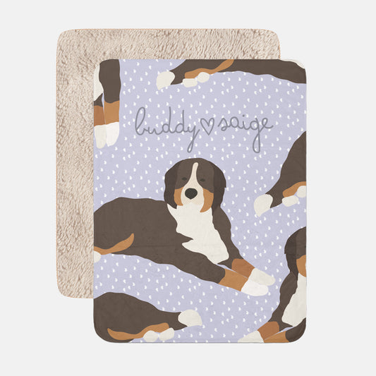 Bernese Dog Personalized Sherpa Baby Blanket