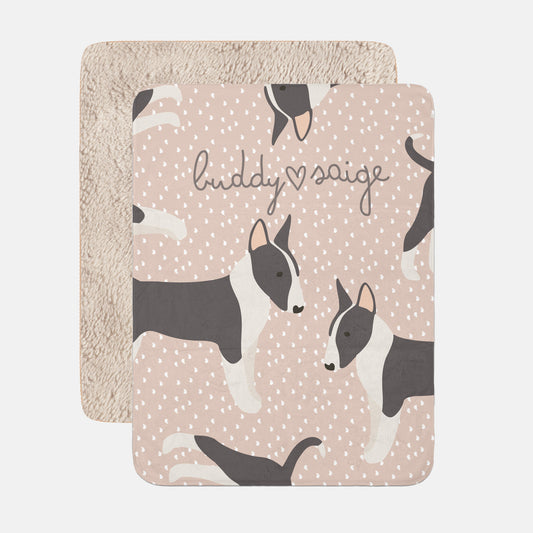 Bull Terrier Dog Personalized Sherpa Baby Blanket