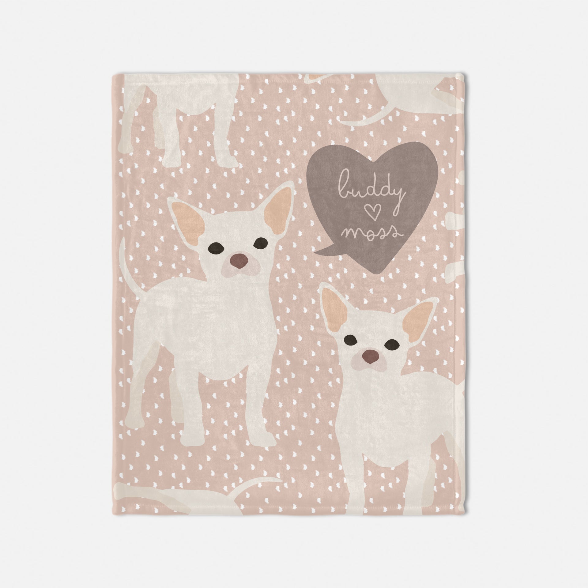 Chihuahua Cartoon Heart Blanket