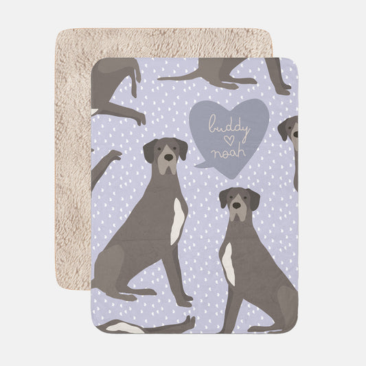 Great Dane Dog Personalized Sherpa Baby Blanket