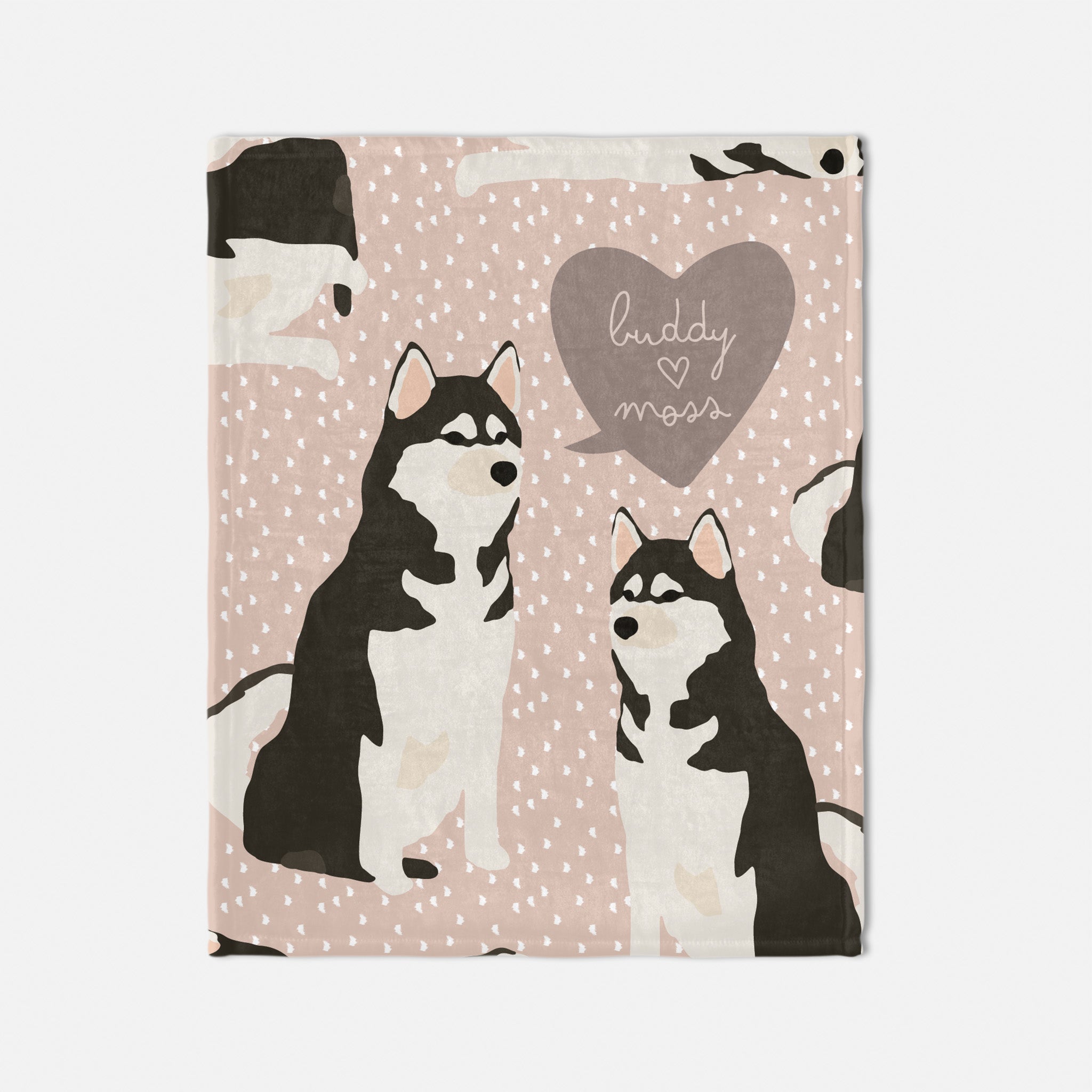 Husky Dog Personalized Baby Blanket