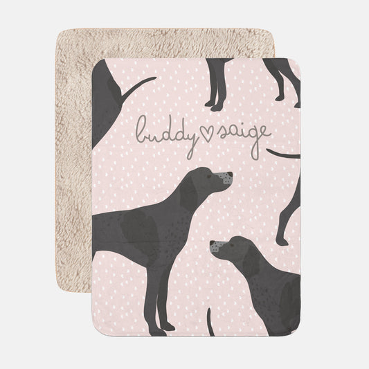 Pointer Dog Personalized Sherpa Baby Blanket