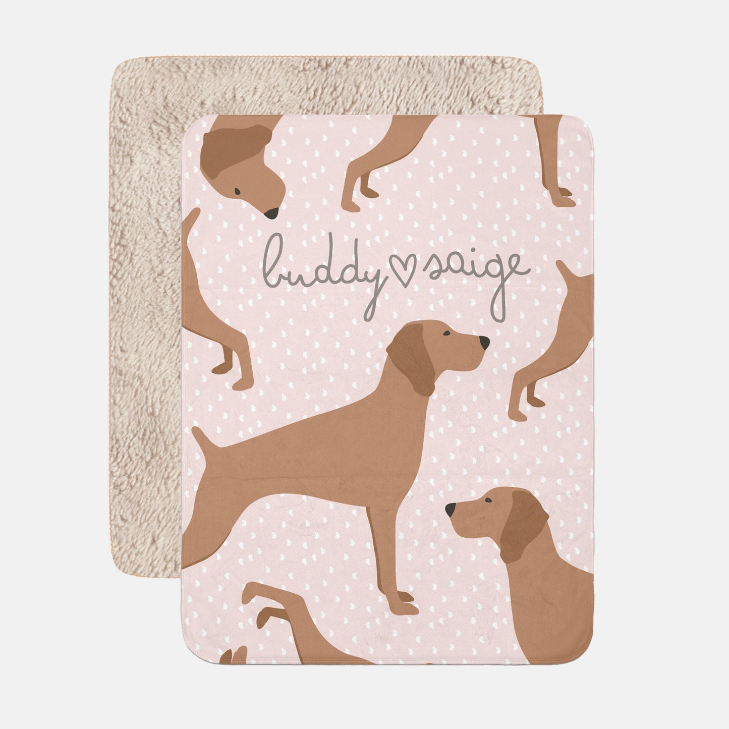 Vizsla Dog Personalized Sherpa Baby Blanket