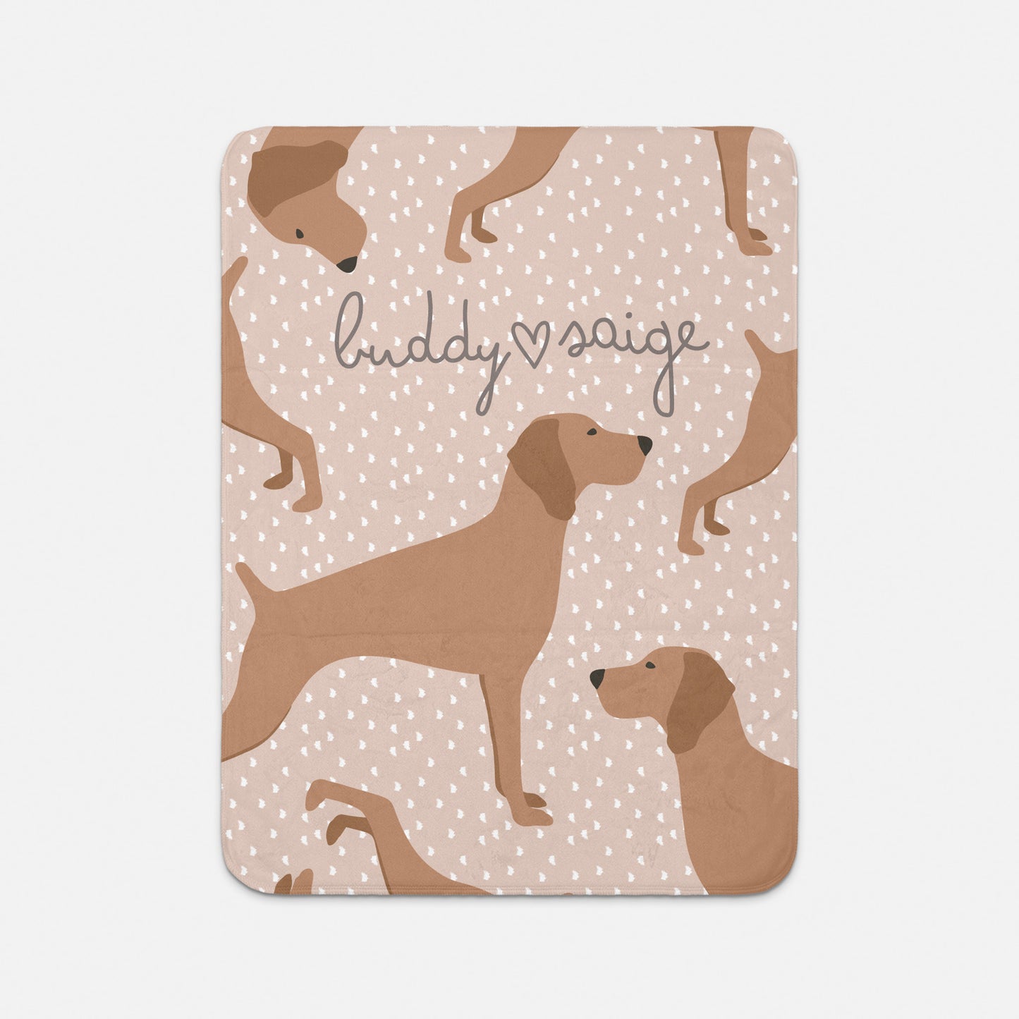 Vizsla Dog Personalized Sherpa Baby Blanket